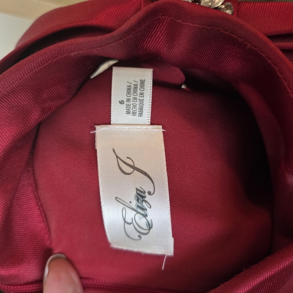 Eliza J Red Wedding Dress with Bow Detail - Picture 5 of 9